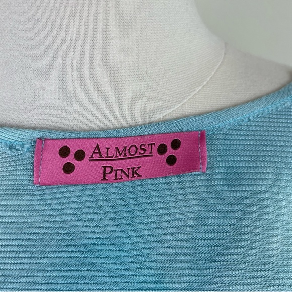 Almost Pink Blue White Tie Dye Open Front Cardigan Top Women Medium - Picture 2 of 5